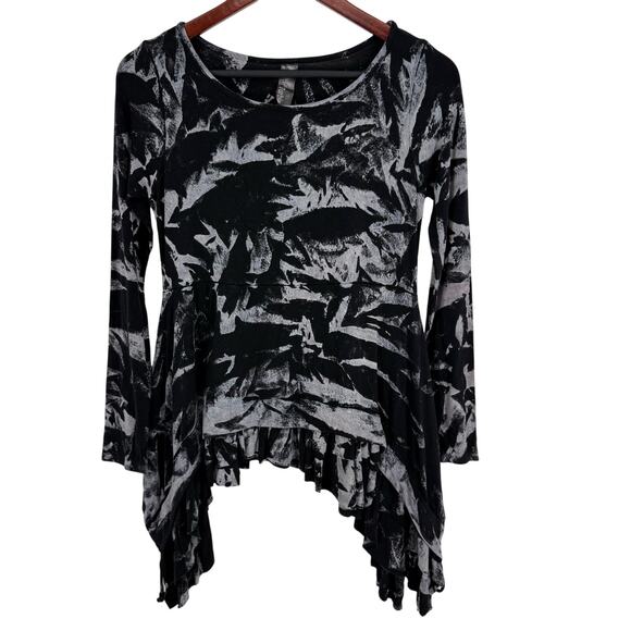 Annie Turbin Womens Sz MEDIUM 2 Super Stretchy Wearable Art Blouse Shirt Top - Picture 1 of 7